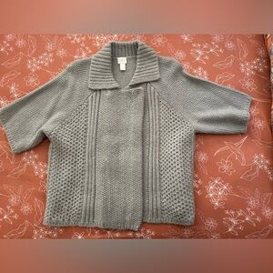 Chico's Size 1 Textured Jalena Cardigan Sweater Mohair Wool
